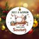 5 x Sewing Gifts for Women 2025, Sewing Christmas Ornament, Xmas Hanging Decor, Quilting Gifts for Xmas Decorations, Christmas Tree Decorations