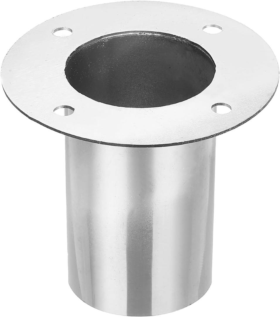 PATIKIL 2.5" Duct Connector Flange, Straight Pipe Exhaust Flange Stainless Steel Pipe Hose Duct Collar for Heating Cooling Ventilation HVAC System