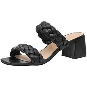 CUSHIONAIRE Women's Onyx braided Heel Sandal +Memory Foam, Size 7.5