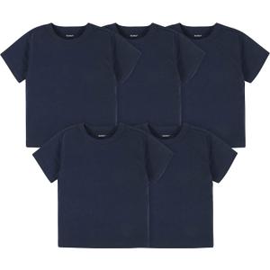 Gerber Baby Toddler 5-Pack Solid Short Sleeve T-Shirts Jersey 160 GSM (Navy)