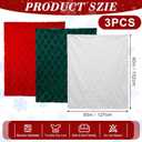 Tudomro 3 Pack Christmas Throw Blankets 50 x 60, 3D Embroidered Snowflake Plush Fleece Blankets, Red White Green Warm Soft Cozy Throw Set for Winter Couch Sofa Bed Decor, Holiday Xmas Gift