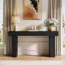 Tribesigns 63-Inch Long Console Table, Wooden Rectangular Sofa Table Behind The Couch, Farmhouse Entryway Table for Entrance, Hallway, Living Room (Black)