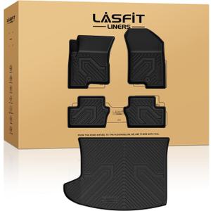 LASFIT Floor Mats for Jeep Compass 2007-2016 2017All Weather, TPE, Custom Fit, Car Mats, Floor Liners, Cargo Mat, Trunk Liner, Black