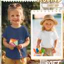 4 Pack Toddler Girls Short Sleeve Tops | Rolled Cuffs, Crew Neck, Baby Clothes, Summer T-Shirts, Casual, Cute Basic Tops