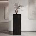 Cinnvoice Wood Cube Display Pedestal Stand 12 x 12 x 40 Inch Black Rustic Sculpture Riser Portable Indoor Plant Stand Mini Table for Sculpture Plant Gallery Pedestal Store Home Party Event Decor