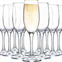 UMEIED Champagne Glasses, Set of 12 Champagne Flutes with Classic Shape, Long stem Sparkling Wine glasses for Wedding, Restaurant, Bar, Wine Toasting, Clear