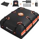 Sailnovo Car Rooftop Cargo Carrier 21 Cubic Feet, Waterproof 1000D PVC Car Roof Bag with Anti-Slip Mat, Combination Lock, Storage Bag, Door Hooks & Tie-Down Strap fit Vehicle with/Without Luggage Rack