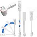 Outlet Extender Features Outlet for Hard-to-Reach Spaces, Sofas, etc. 2 AC Outlets, USB-C Ports, USB-A Ports. Extending 21''-28''，Suitable for Placement Behind Bedside Tables, desks, Sofas, etc.