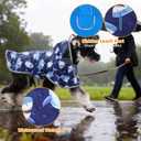 KOOLTAIL Dog Raincoat, Reversible Pet Rain Jacket Clear Hooded Double Layer with Easy Storage Pocket, Adjustable Waterproof & Windproof Reflective Puppy Poncho with Leash Hole for Medium Dogs, M