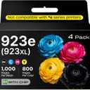 923e 923XL Ink Cartridges Combo Pack Compatible with HP 923 923e Ink Cartridges (with Chip) Replacement for HP OfficeJet Pro 8120 8123 8130 8133 Printers (BK/C/M/Y)