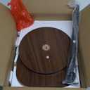 Adjustable End Table, Small Tray Side Table, Drink Table for Small Spaces, Pedestal Nightstand for Living Room, Bedroom, Sofa Couch, Rustic Brown ET-009BR