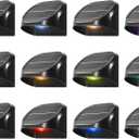 12 Pack Solar Fence Lights Outdoor, Solar Deck Lights with RGB Colors Warm White Cool White, Waterproof Fence Light for Outside Stairs Backyard Patio Pool Railing Outdoor