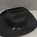 Western Cowboy Hat for Men Women,Shapeable Wide Brim Felt Fedora Classic Cowgirl Hats for Cowboys and Cowgirls,with bolo tie (Black, L)