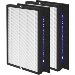 2 Pack A2 F2 True HEPA Replacement Filter Compatible with 3M Filtrete Room Purifier Models FAP-C02-A2, FAP-C03-A2, FAP-T03-A2, FAP-C02WA-G2, FAP-C03BA-G2, FAP-T03BA-G2, FAP-SC02N, Part # 1150101