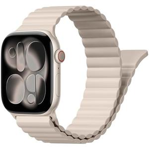 Magnetic Sport Bands for Apple Watch Band 40mm 38mm 41mm 42mm 44mm 45mm 46mm iWatch bands for Women Men,Soft Silicone Loop Strap Wristband for Apple Watch Series 10 9 8 7 6 5 4 3 SE 2nd Ultra/2 49mm
