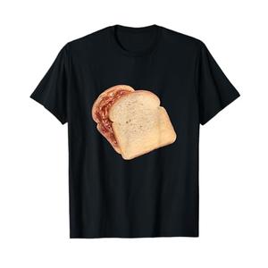 Peanut Butter and Jelly Sandwich T-Shirt. Size Large, Black 