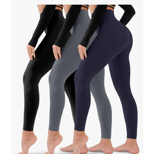 3 Pack Leggings for Women-No See-Through High Waisted Tummy Control Yoga Pants Workout Running Legging, Size S-M