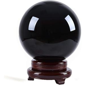 LONGWIN 200mm (8 inch) Big Divination Black Crystal Ball Fengshui Sphere Home Decorations Meditation Ornaments