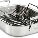 All-Clad Specialty Stainless Steel Roaster and Nonstick Rack 16x13x5 Inch Oven Broiler Safe 600F Roaster Pan, Pots and Pans, Bakeware, Turkey, Silver
