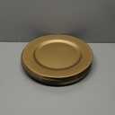 Okllen 12 Pack Plastic Gold Charger Plates, 13" Round Beaded Charger Plates for Wedding, Catering Event, Tabletop Decor