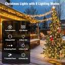 Outdoor String Lights 99FT 300 LED Connectable 8 Modes with Timer Decorative String Lights for Xmas Tree Patio Party Warm White