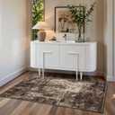 Entrance Rugs Indoor 2x3 Brown Entry Rug Washable Abstract Coffee Small Area Rug Non-Slip Low Pile Throw Rugs for Entryway, Kitchen Floor, Front Door Indoor Door Mat, Bathroom, Bedroom Bedside