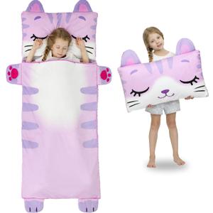 Wizland Sleeping Bag for Kid-Thick Cut Flannel School Mat for Boys and Girls Kindergarten Portable Nap Mats Super Soft, Warm, Cozy, 5.5 Pounds Thickened, 61.8"28.3" Kid Gift for 3 4 5 6 7 8 9