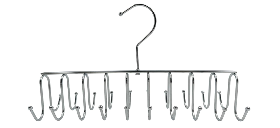 whitmor 20 Hook Chrome Closet Hangers for Belts, Ties, Bras, Scarves