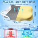 Queen Size Cervical Pillow for Neck Pain,Cooling Butterfly Pillow for Side Sleepers Adjustable Orthopedic Contour Memory Foam Pillow with Breathable Pillowcase,Dark Gray