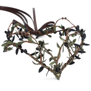 MOSTORY Black Green Antler Crown - Renaissance Faire Costume for Women Fairy Forest Headpiece Woodland Elf Crown for Women Ren Faire Halloween Cosplay Photo Shoot Accessory (Green With Bronze)