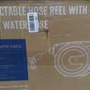 Giraffe Tools Retractable Garden Hose Reel 1/2 Inch x 130 ft, Super Heavy Duty, Any Length Lock, Slow Return System, Wall Mounted and 180 Deg Swivel Bracket