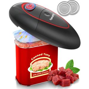 One Touch Electric Can Opener for All Can Sizes, Smooth Edge Design for Seniors with Arthritis, Automatic Kitchen Gadget & Food Safety