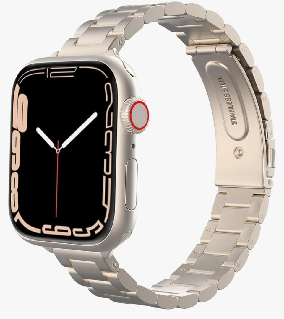 MoKo Thin Band Compatible Apple Watch Band Ultra3/2/1 49mm/Series 11/10/9/8/7/6/5/4/3/2/1/SE3/SE2/SE 46/45/44/42/41/40/38mm,Slim Stainless Steel Wristband Metal Replacement Adjustable Strap