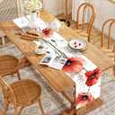 Merry Christmas Vintage Table Runners and Placemats Set of 6, Abstract Painting Design Woven Fabric Coasters for Dining Table, Kitchen, Party Decor (Flower-1, Set of 6)