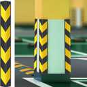 12 Pack Garage Wall Corner Guards, 31" Rubber Edge Protectors with Reflective Stripe for Parking Safety, Car Bumper and Wall Corner Protection