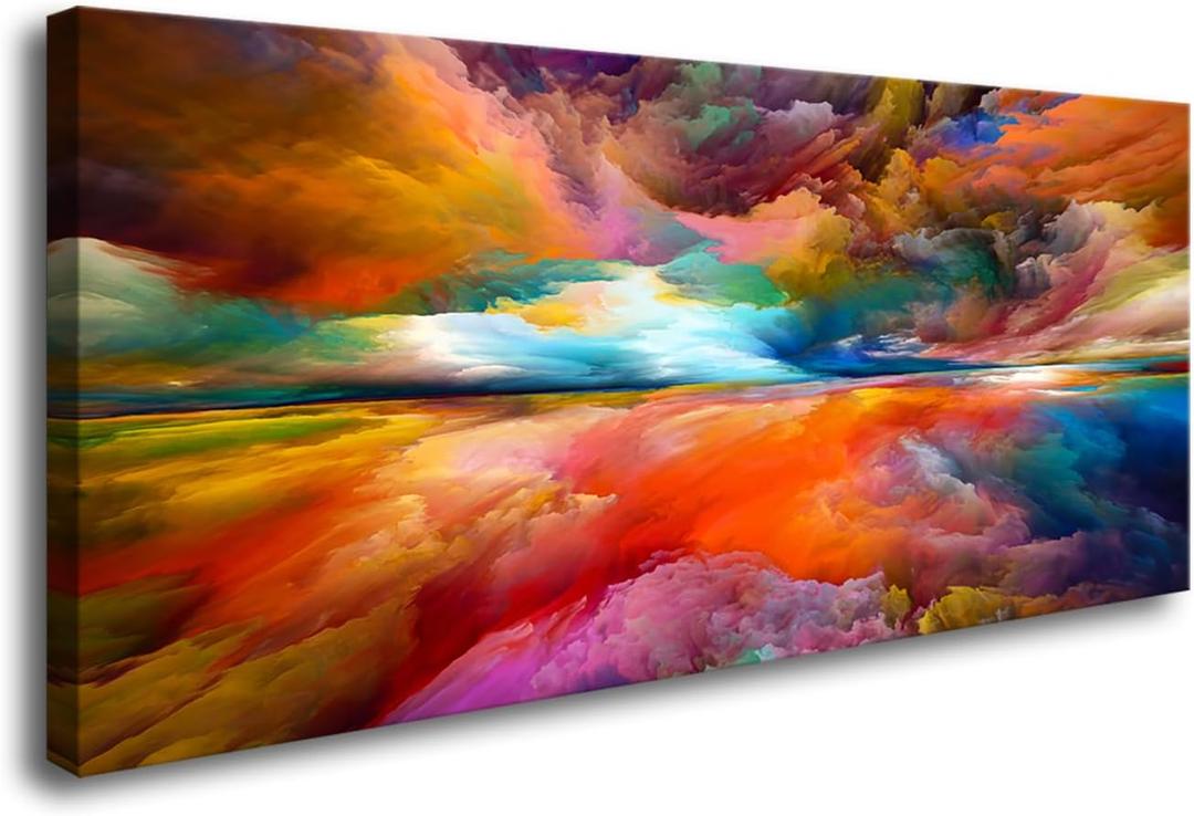YYYYHPP YP2075 Abstract Wall Art Colorful Clouds Landscape Pictures Canvas Prints Paintings Ready to Hang for Living Room Bedroom Kitchen Home and Office Wall Decor (60L" x 30W")