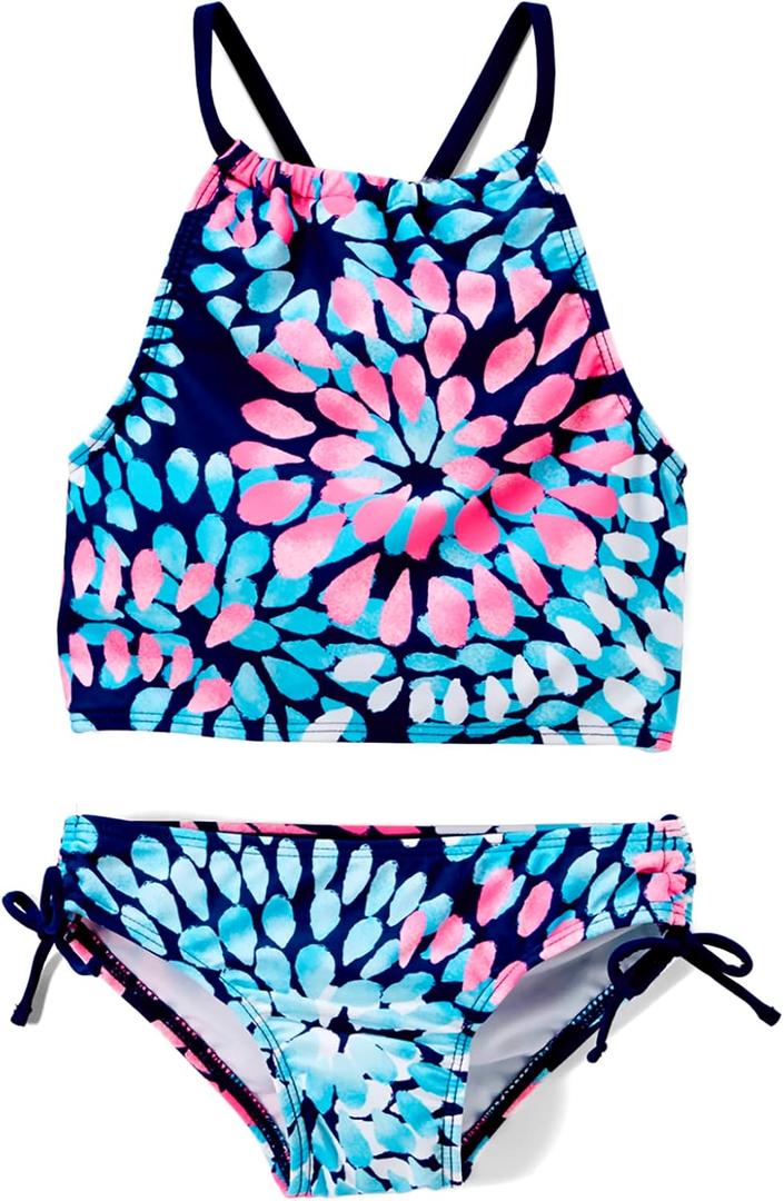 Kanu Surf Girls Daisy UPF 50 Beach Sport Halter Tankini 2-Piece Swimsuit 12