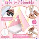 6 Pack Sleepovers Teepee Tent for Kids Bulk with Mattress Sheet Light,Natural Cotton Washable Indoor Play Tent for Birthday Slumber Party Girls Boys Pajama Movie Night Supplies(Light Pink), 5.25 ft