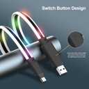 USB C Cable Light up Type C Charger Fast Charging, USB C Charger Cable with 17 Light Switching Modes for iPhone 15/15 Pro Max Samsung Galaxy S10 S10+ / Ultra S22 S21 S20 A13 Note 20 (3FT)
