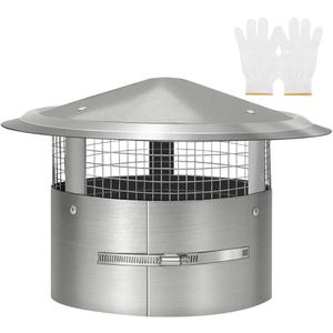 14 Inch Round Chimney Cap(no Assembly Required), 14 Inch Tapered Top Chimney Cap with Fastening Device with Screen, Stainless Steel