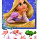 RoomMates Disney Tangled Rapunzel Peel and Stick Giant Wall Decals, Purple, 18 Decal Set, Vinyl, Removable, No Sticky Residue, For Smooth Surfaces