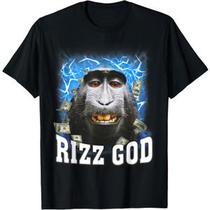 Rizz God - Funny Rizz Rizzler Trending Meme Funny Rizz T-Shirt (Small, Black)