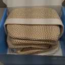 5 Pack Small Woven Storage Baskets for Shelves, Cotton Rope Baskets Organizer for Bathroom, Closet & Nursery, Decorative Storage Bins for Organizing Socks, Toys, 11.8"x7.9"x4.7", Khaki/White