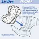 LivDry High Absorbency Pad Insert for Incontinence Briefs and Adult Diaper Booster, Women and Men, Hyper 2800 (16 Count)