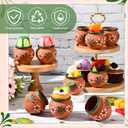 Gejoy 12 Pcs 3oz Cantaritos De Barro Shot Mini Clay Cups Jarritos De Barro Mexicanos Taco Cocktail Glasses for Tequila, Margaritas, Mojitos, Mojitos Cold Hot Drinks (Floral)