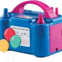 Prextex Balloons Electric Pump Inflate, Blue 110V 600W - Portable Pump with Air Blower & Dual Nozzle Inflator for Fast, Easy Bulk Balloons Filling for Event & Party Decoration - Balloon Pumps Electric