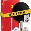 Killerspin Jet 600 Spin N2 Ping Pong Racket  Advanced Table Tennis Racket, 5 Layer Wood Blade, Nitrx-4Z Rubbers, Flared Handle