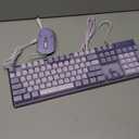 Gaming Keyboard and Mouse Combo, K1 RGB LED Backlit Wired Keyboard with 104 Key Computer PC Gaming Keyboard for PC/Laptop (Purple)
