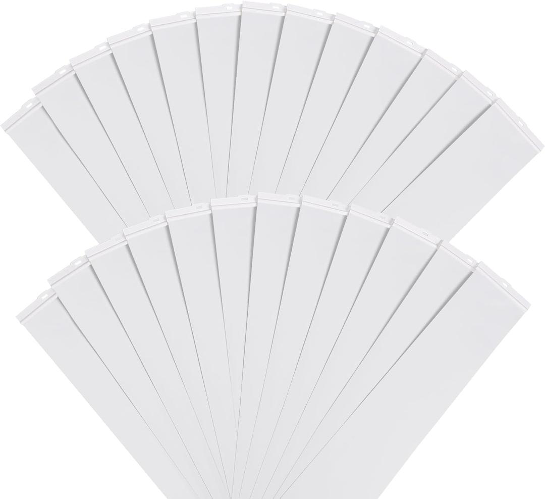 LazBlinds Vertical Blinds Replacement Slats - Room Darkening Fabric Slats for Sliding Doors & Windows, Easy-Cut Polyester, White Texture (82.5" x 3.5", 25 Pcs)