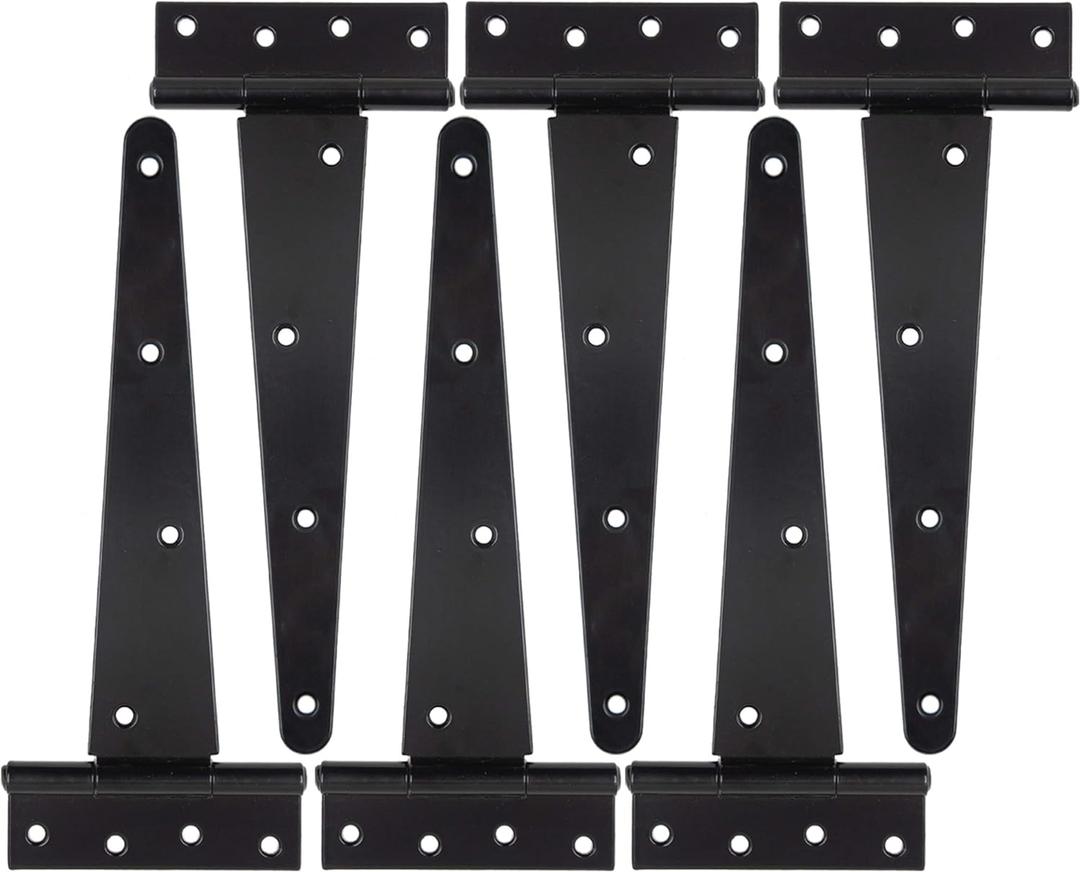 T-Strap Shed Hinge Gate Strap Heavy Duty Hinge Door Barn Gates Hinges (6, 10 inch)